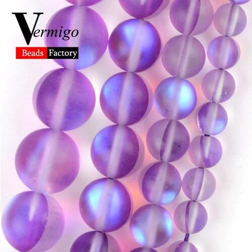 Natural Matte Purple Austrian Stone Crystal Round for Jewelry Making 6-12mm Beads Bracelet Necklace Accessories Wholesale