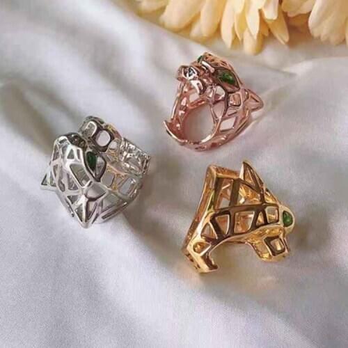 2020 fashion new hollowed-out leopard head ring for women size 7 8 9