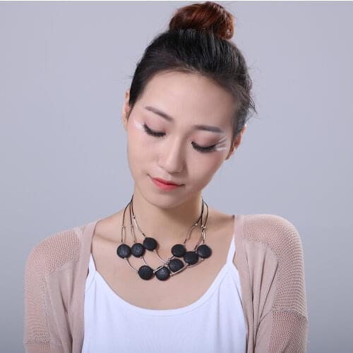 New Arrival Woman Choker Necklaces Statement necklaces & pendants Beautiful Lava Stone pendant Women Jewelry collares mujer 2021