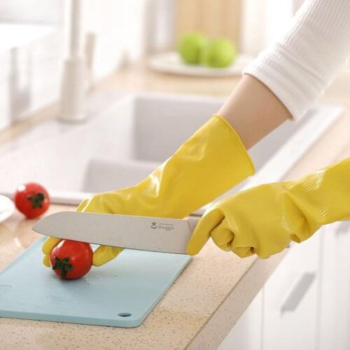 Rubber Thickened Beef Tendon Latex Gloves Dishwashing Waterproof Winter Durable Wear-Resistant Plastic Labor Protection Female