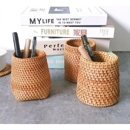 Rattan Chopsticks Baskets Knives Forks Tableware Storage Box Shovel Spoons Buckets Home Storage Organization Baskets
