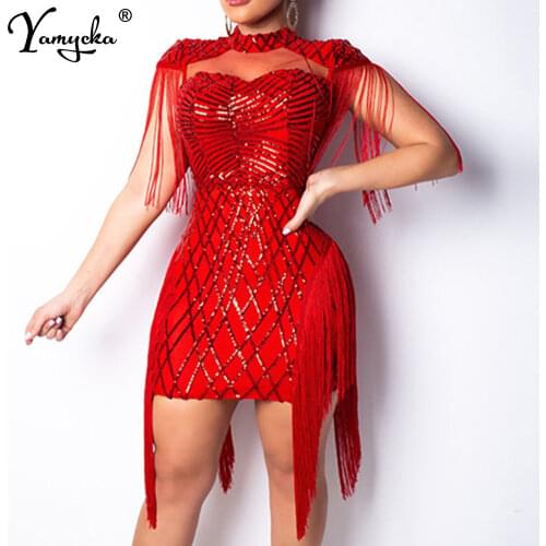 Sexy Sequin bodycon vestidos mini summer dress 2021 elegant evening prom dresses for women party corset casual tassel y2k dress