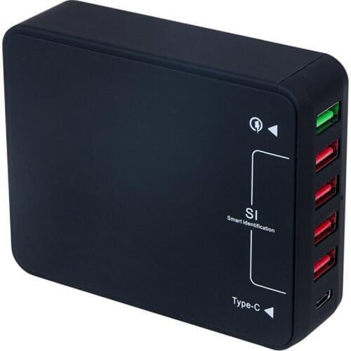 QC 3.0 Quick Charge Power Dock Wall Charger 1 QC 3.0 Port +4 USB Ports +1 Type C Port for Samsung Galaxy S6 S6 Edge Nexus 6