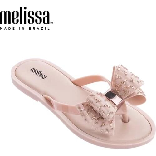 Melissa Flip Flop Sweet Bow Women Slippers 2021 Fashion Women Jelly Shoes Flip Flops Slipper Melissa Adulto Female Lady Shoes