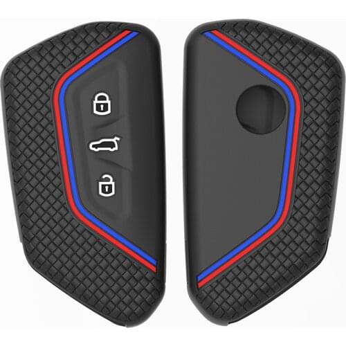 Silicone Smart Key Case Holder Cover for VW Volkswagen Golf 8 Mk8 for Skoda Octavia 8 VAG Group for Seat Leon 2020 2021 Keychain