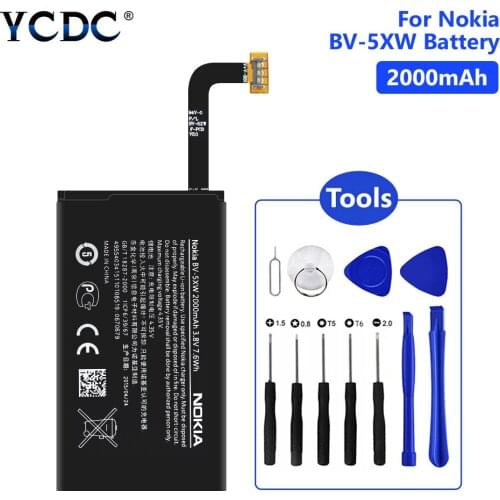 Replacement Battery 2000mAh BV-5XW battery for Nokia Lumia 1020 909 EOS RM-875 876 877 BV5XW phone Batteries With Repair Tools