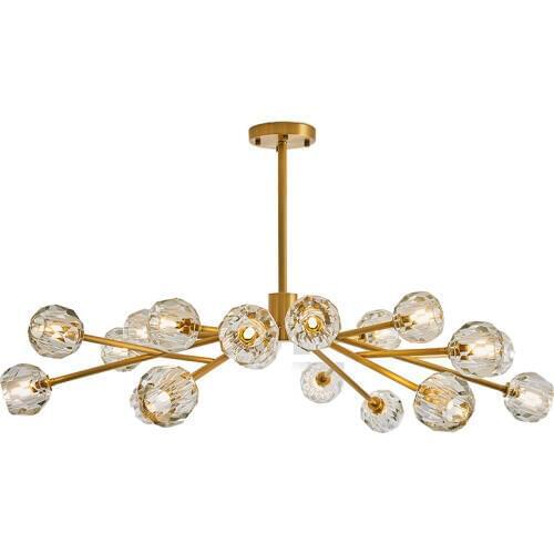 Modern Chandelier Gold Metal G4 Suspension LED Lamp New Fixture Luminaire 12 18 Heads For Living room Decor Home Lighting PA0085