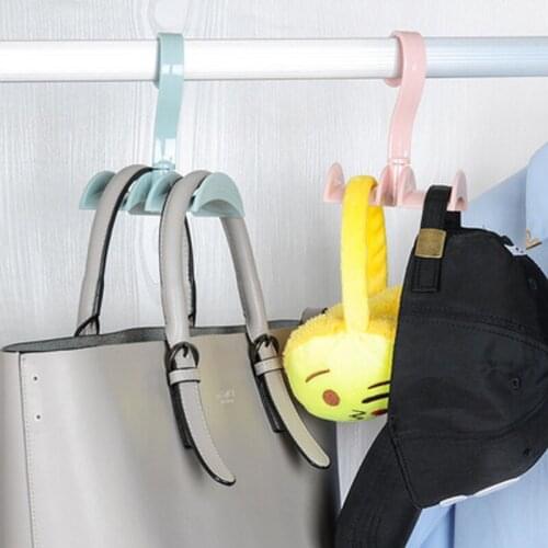 360-Degree Rotation Closet Organizer Rod Hanger Handbag Storage Purse Hanging Rack Holder Hook Bag Home Clothing Hanger