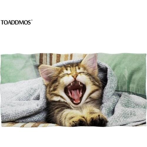 TOADDMOS Funny Cat Design Bath Towel Cute Beach Towel Soft Washcloth Facecloth Hair Quick Dry Towel for Kid Adult toalla playa