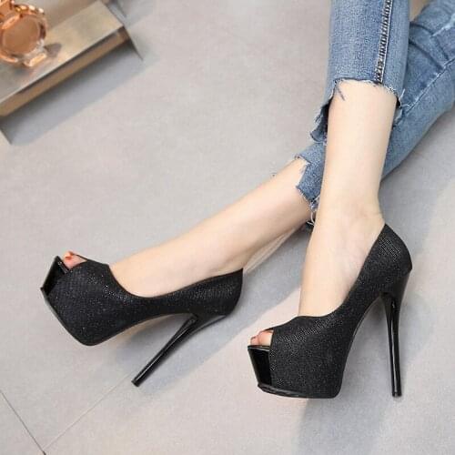 Firowe Women Open Toe Platform Super High Stiletto Pumps Gold Shiny Sexy Nightclub zapatos para mujer elegante