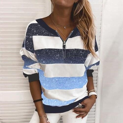 2021 Spring Autumn Long Sleeve Tie-Dye Color Print Sweatshirt Women Elegant O-Neck Zip Tops Ladies Fashion Casual Streetwear 5XL