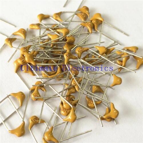 100pcs/lot Multilayer ceramic capacitor 100 50V 10pF 100K P=5.08mm