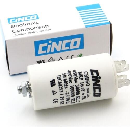 16UF 400V 450V CBB60 Motor Run Capacitors 4pins SH DB Polypropylene Film Ac 450VAC Water Pump electrical engine 16mfd 16mf