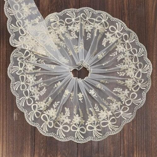 30Yards Embroidered Lace Trim Mesh Costume Decorative Lace Applique Trimmings Floral Fabric Craft Wholesale Price