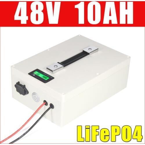 48V 10AH LiFePO4 Battery Pack Long life Super Electric bike Lithium ion battery waterproof case LCD display