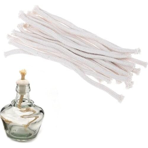 5Pcs 15cm Long DIY Burner Alcohol Wick Rope Cotton Wick Round Cotton Kerosene Oil Lamp Wicks