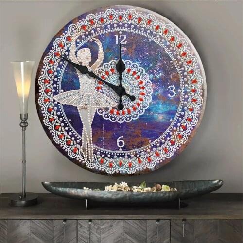 DIY Diamond Painting 5D Clock DIY Full Drill Special Shape Diamond Painting Cross Stitch Wall Clock Home Living-room Wall Decor