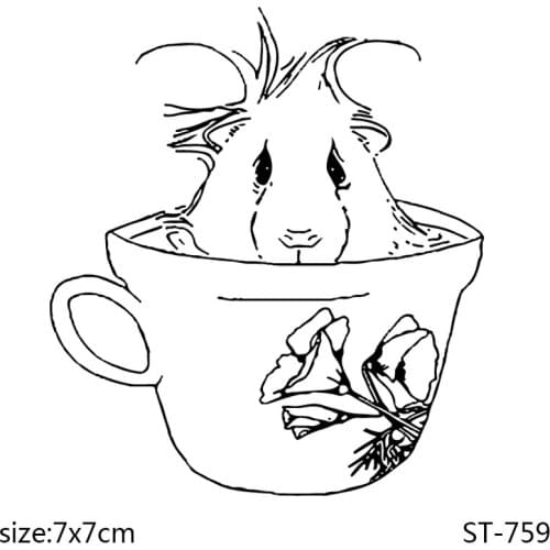 AZSG Cute Hamster Clear Stamps/Seals For DIY Scrapbooking/Card Making/Album Decorative Silicone Stamp Crafts