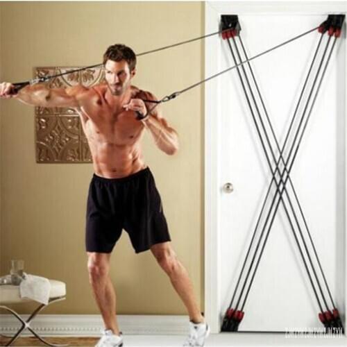 BJ-X200 X-Type Door Pulling Rope Resistance Rope Door Gym Indoor Chest Expander Developer Spring Exerciser Fitness Training Belt