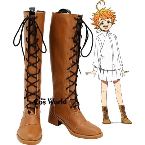 The Promised Neverland Emma Customize Anime Cosplay Low Heel Shoes Boots
