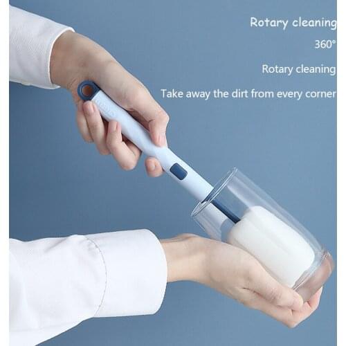 Household Detachable Cleaning Sponge Brush Can Be Used For Childrens Milk Bottles, Thermos Cups And Glasses