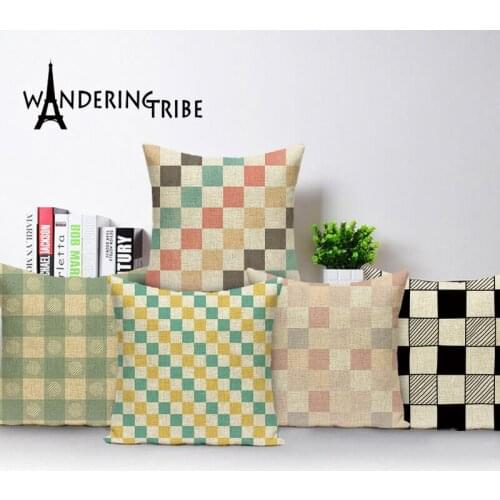 Nordic Geometric Throw Pillow Case Simple Stripe Plaid Decorative Cushion Cover Colorful Bohemian Home Decor Sofa Pillows Covers