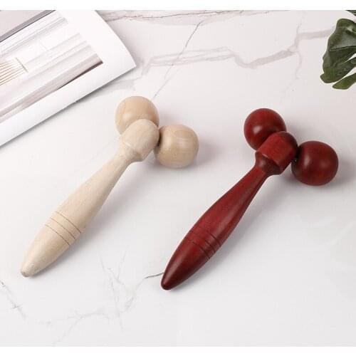 Wood Body Foot Reflexology Acupuncture Therapy Meridians Scrap Lymphatic Drainage Face Lift Tool Shiatsu Thai Massager Roller