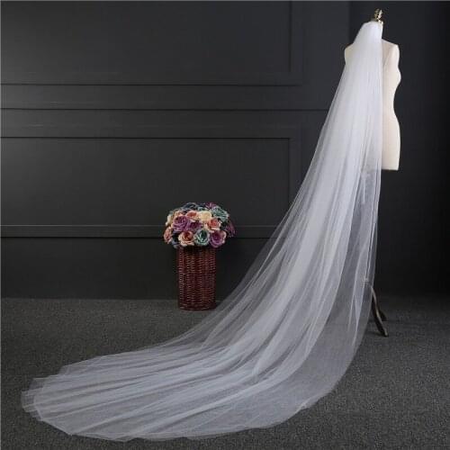 Elegant Wedding Accessories 3 Meters 2 Layer Wedding Veil White Ivory Simple Bridal Veil with Comb Wedding Veil Hot Sale 2021