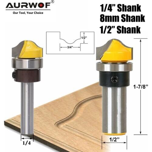1pc 6 1/4 8mm 1/2" Faux Panel Ogee Router Bit Arc-shaped Riving Bit Tungsten Carbide Woodworking Milling Cutter for Wood MC01016