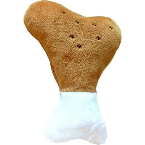 Kapmore 1pc Chicken Leg Shape Dog Toy Bite-Resistant Dog Plush Toy Puppy Squeaky Toys Dog Chew Toys Pet Supplies Dog Favors