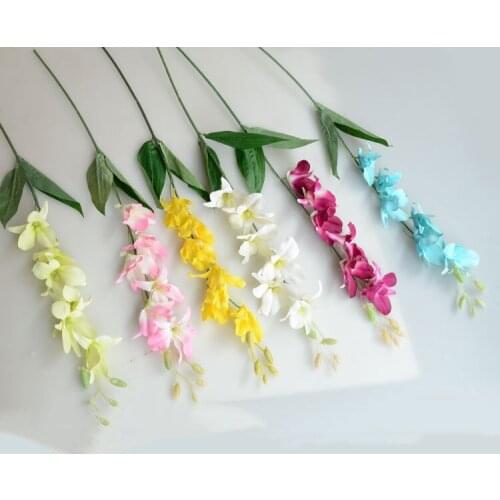 10Pcs Artificial Flowers Orchid Branch Wedding Bouquet Road Lead Fake Flowers Home Living Room Decoration Photography Props