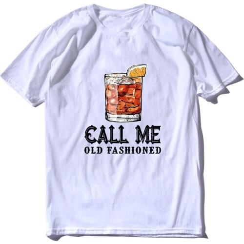 JKLPOLQ Vintage Mens T-Shirt Call Me Old Fashioned Drinking Cocktail Bartender Dad Grandpa Funny Summer Novelty Oversized Tops