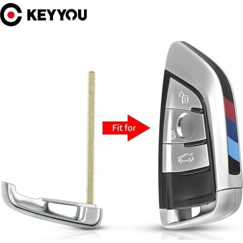 KEYYOU 10X Remote Smart Keyless Entry Key Blade for BMW F CAS4 5 7 Series X5 X6 2014 2015 2016 Insert Emergency Car Key Blade