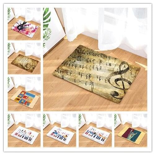 Music Notes Floor Mats Living Rooms Anti-slip Carpet for Bedroom Kitchen Bathroom Rug Welcome Mats for Front Door
