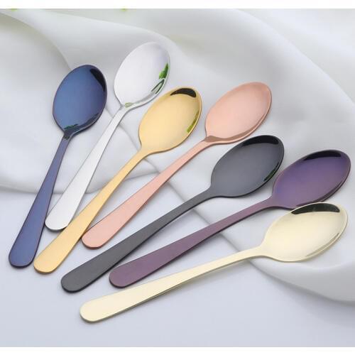 1PC Teaspoon Tea Spoon Cutlery Set Stainless Steel Mirror Polish Tablespoon Tableware For Tea Party PA 006