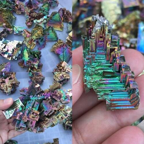 Rainbow Titanium Bismuth Specimen Mineral Gemstone Crystal Quartz Decor Gifts
