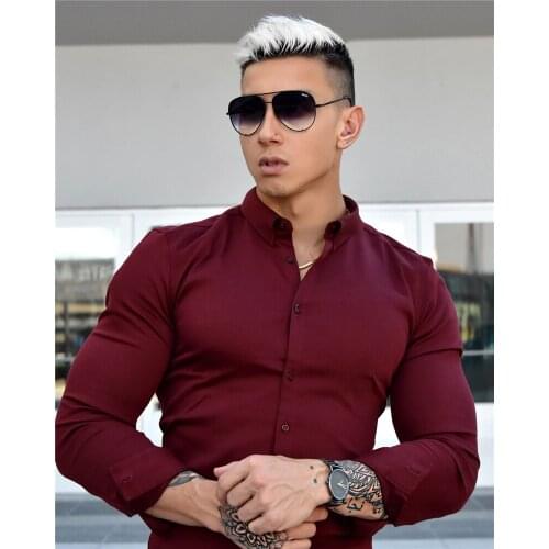 Solid T-shirts Autumn & Spring Fashion Casual Long Sleeve Tee Shirt Bodybuilding Tops Bussiness Shirt Workout Clothes