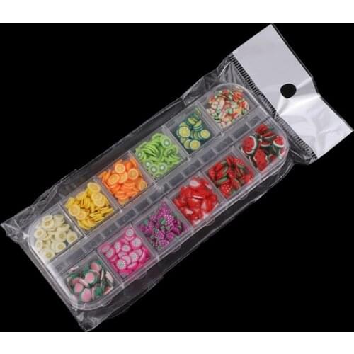 12 Bottles Soft Polymer Clay Mini Flower Fruit Animals Heart Resin Fillings Glitter Epoxy DIY Resin Jewelry Filler Craft