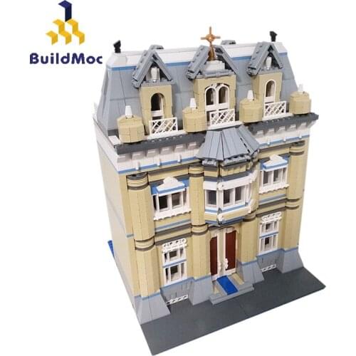 BuildMoc City Buildings Tower Bridge Alternative Modular School Blocks MOC City Architecture Model Bricks Toys For Children