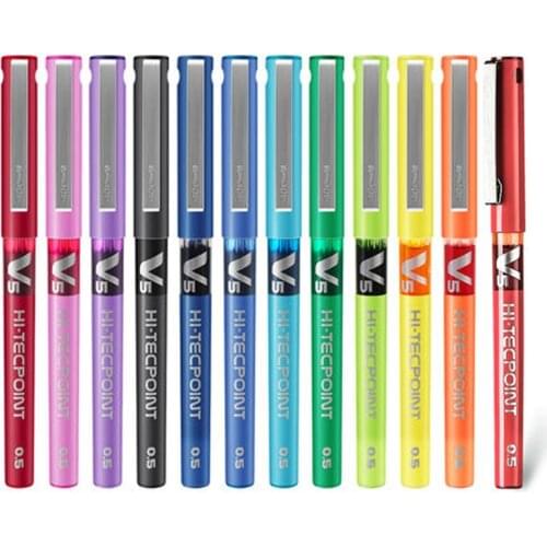 1pc Japan PILOT BX-V5 Water-based Straight Liquid Gel Ink Pen Kawaii Office School Pens 12Color Optional 0.5mm Fine Point Tip