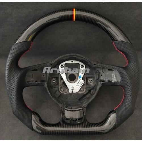 Carbon Fiber Steering Wheel Perforated Leather With Paddle Shift Hole Customized For Audi TT 2014 2015 2016 2017 2018 2019 2020