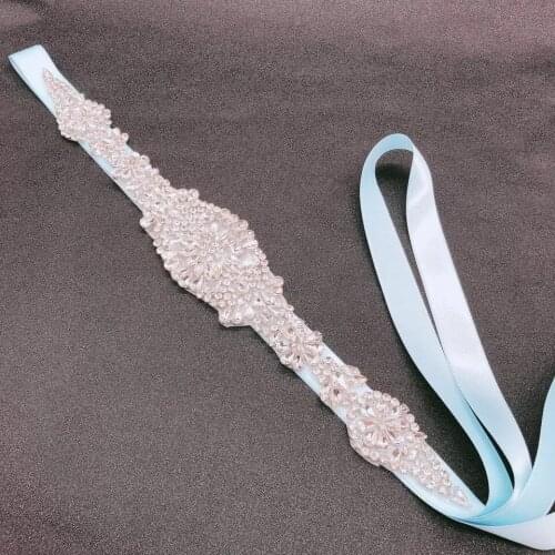 Hot Fix Crystal Bridal Belt Wedding Dress Belt Silver Diamond Wedding Sash Applique Thin Rhinestones Wedding Belt