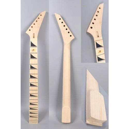 Maple Electric guitar neck replacement 24 fret Shark Fin inlay