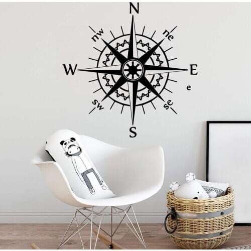 Stickers Compass Wall Sticker Creative Bedroom Living Room Decoration Personailzed Position Mark Logo Decal Removable Home Decor