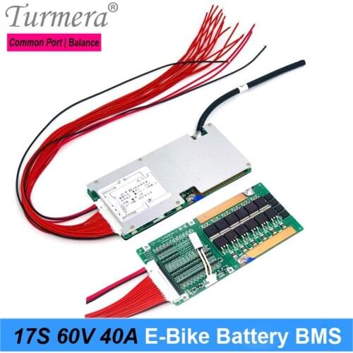 Turmera 17S 60V 72V 40A BMS Lithium Battery Protected Board with Balance for 18650 21700 Electric Bike and E-Scooter Battery Use