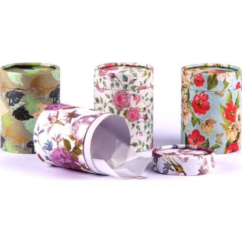 Xin Jia Yi Packaging Printed Round Flower Paper Box with Tin Lid Product Customized Different Color Gift Tube Package Wholesale