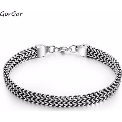 GorGor New Fashion Style Exquisite Workmanship Titanium Steel Versatile Trendy Durable Men Bracelets 1016
