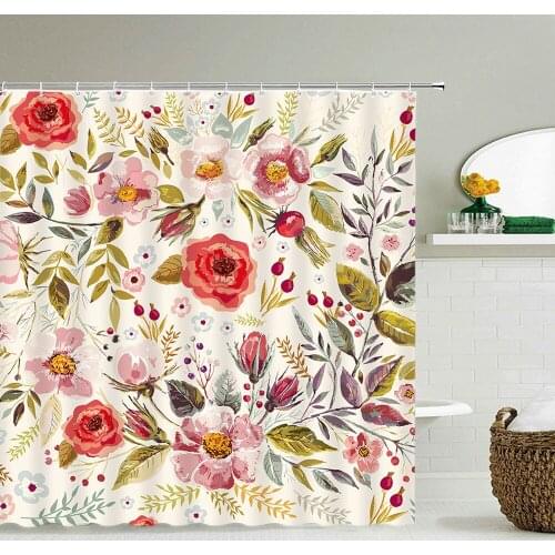 Beautiful flower rose flower sunflower valentines day shower curtain waterproof bathroom decoration home furnishing