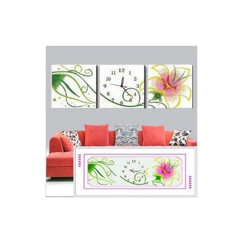 Embroidery Package Free shipping Cross Stitch Kits Triple Pink Green Yellow Flower 11CT