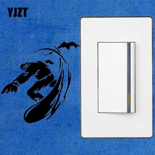 YJZT SNOWBOARDER SNOWBOARDING WINTER SPORTS Vinyl Switch Sticker Home Room Wall Decals Black 8SS2305
